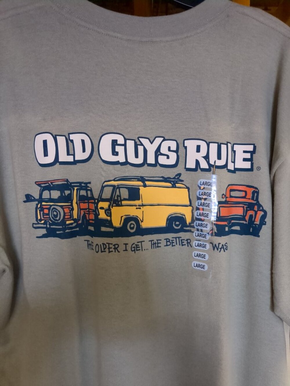L Vintage Old Guys Rule Tee Shirt - Picture 4 of 8